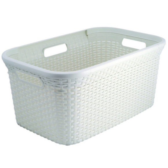Корзина д/белья 45л Rattan крем