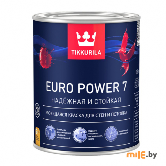 Краска под колеровку Tikkurila Euro Power 7С 0,9 л