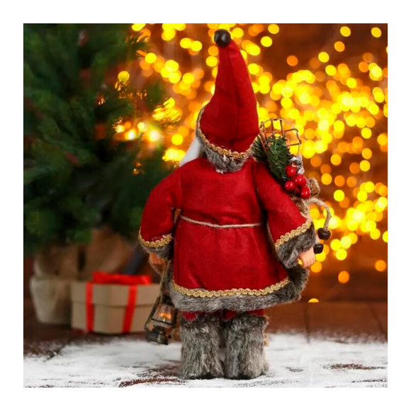 Дед Мороз Зимнее волшебство в красном тулупе с фонарём (5036018)