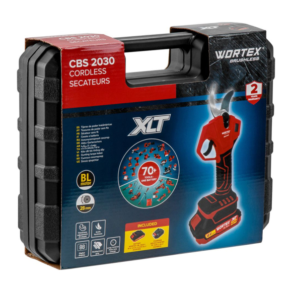Аккумуляторный секатор Wortex CBS 2030 (1329798) в чемодане