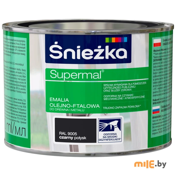 Эмаль Sniezka Supermal глянцевая 0,4 л (чёрный)