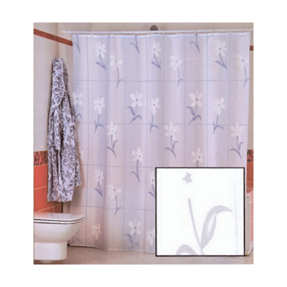 Шторка для ванной Miranda Country Flower (180x200 см, белый)