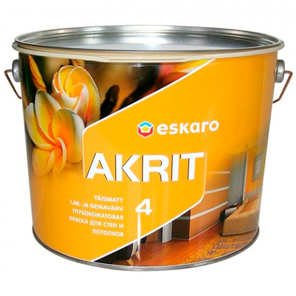 Краска для стен и потолков акриловая Eskaro Akrit 4 9,5 л