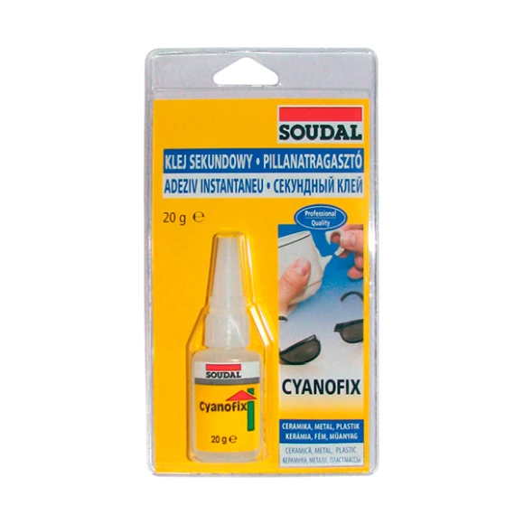 Клей монтажный цианоакрилатный Soudal 84А Cyanofix секундный бесцветный 20 г