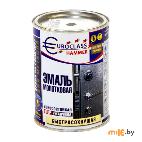 Эмаль Euroclass с молотковым эффектом шоколадная (46-529),0,8 кг