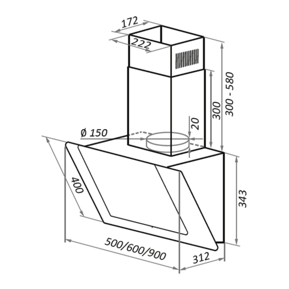 Кухонная вытяжка MAUNFELD WIND PUSH 60 белый