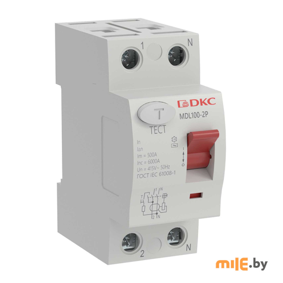 Устройство защитного отключения DKC Yon Max MDL100 2P 30mA 25A тип АС 2М MDL100-2P2-25-AC