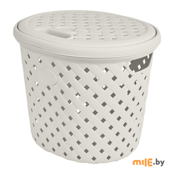 Корзина для белья Plast Team Rattan 14 л молочный туман