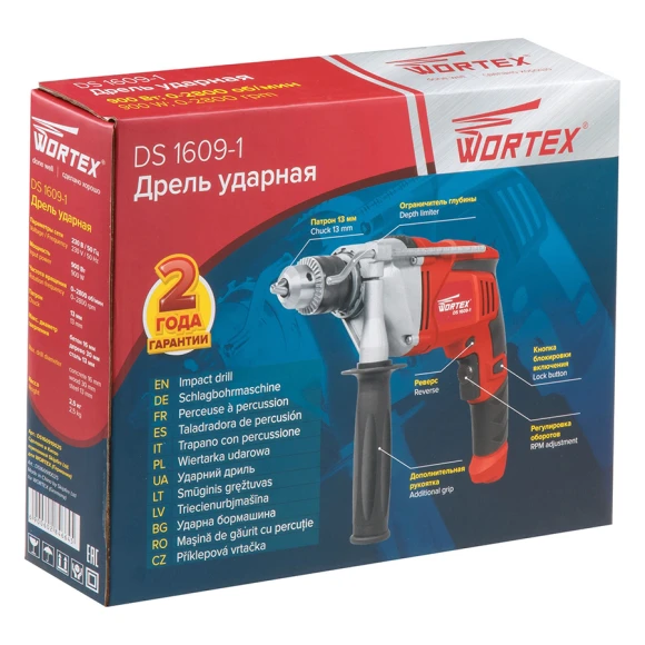 Ударная дрель Wortex DS 1609-1 (DS160910025)