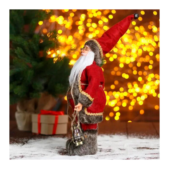Дед Мороз Зимнее волшебство в красном тулупе с фонарём (5036018)