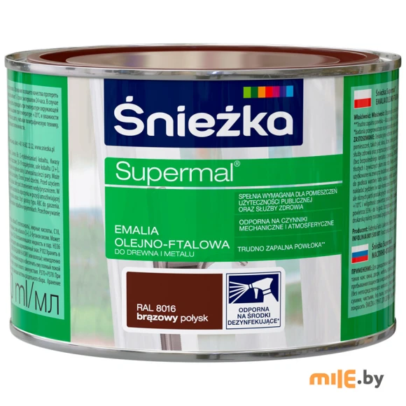 Эмаль Sniezka Supermal глянцевая 0,4 л (коричневый)