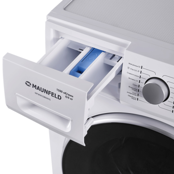 Стиральная машина c сушкой инвертором и паром?MAUNFELD MFWM1586WHS