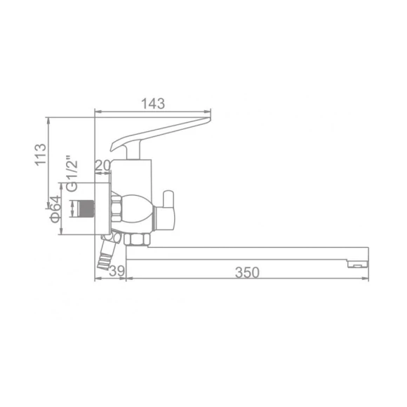 Смеситель для ванны Ledeme (L2274)