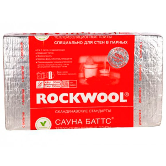 Каменная вата ROCKWOOL Сауна Баттс 1000x600x50