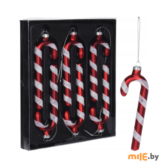 Набор стеклянных новогодних игрушек Candy stick ABT611800 (6 шт.)