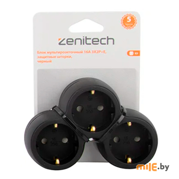 Блок мультирозеточный Zenitech 16A 3X2P+E (191906)