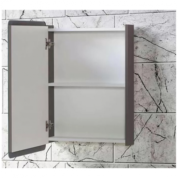 Зеркальный шкаф Акваль Сеул 50 серый