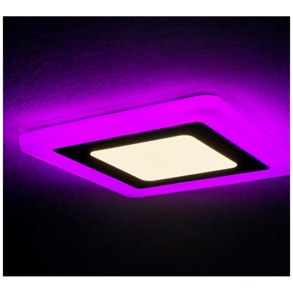 Светильник TruEnergy светодиодный с декоративной подсветкой квадратный 6+3W розовый (10264)