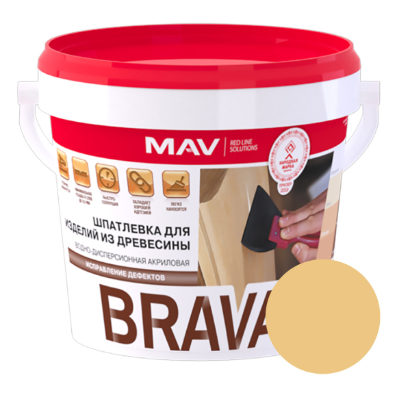 Шпаклевка МАВ Brava ACRYL PROFI-1 1,3 кг (сосна)