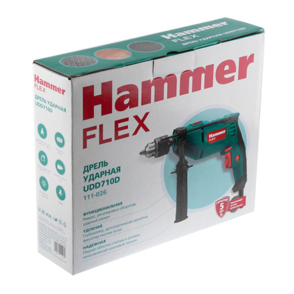 Ударная дрель Hammer Flex UDD710D