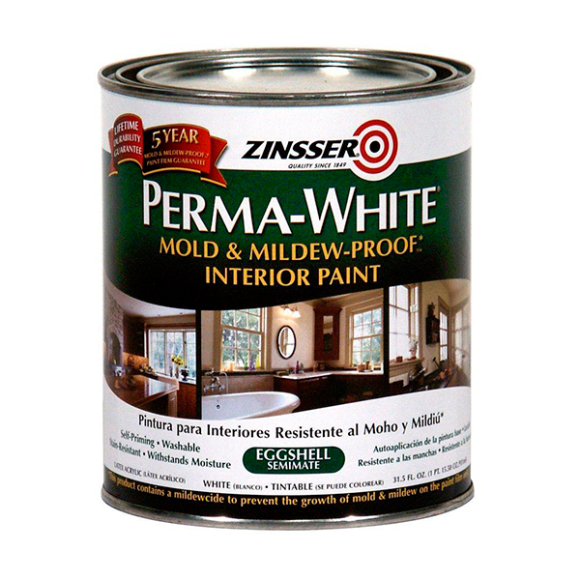 Краска акриловая Zinsser Perma-White полуматовая самогрунтующаяся 0,946 л (белый)