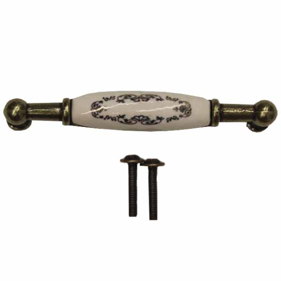 Ручка мебельная Aks UP21 X (старое золото, с керамической вставкой)