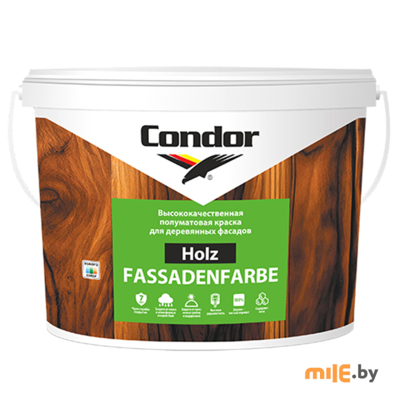 Краска водно-дисперсионная акриловая Condor Holz Fassadenfarbe TR 9,6 кг