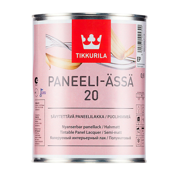 Лак Tikkurila Paneeli-Assa 20 полуматовый 0,9 л (прозрачный)