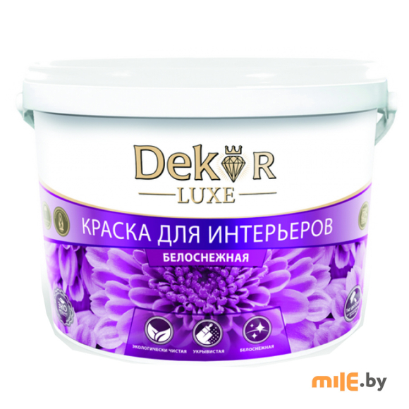 Краска Dekor ВД-АК 216 для интерьеров (14 кг, белоснежный)