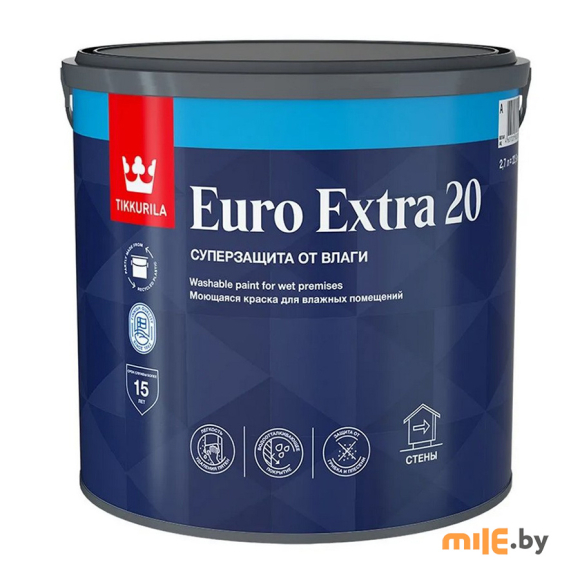 Краска интерьерная Tikkurila Euro 20А 2,7 л