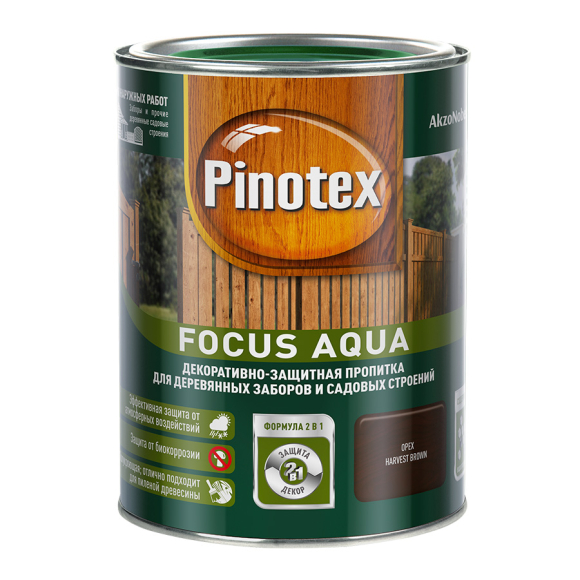 Пропитка для дерева Pinotex Focus Aqua 0,75 л (орех)