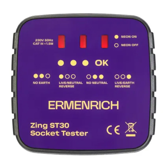 Тестер розеток Ermenrich Zing ST30 (83818)