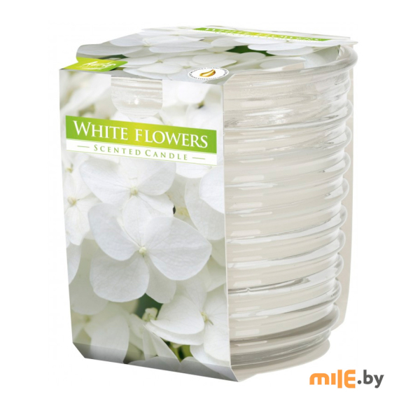 Свеча ароматическая в стекле Белые цветы SNW 80-1-179