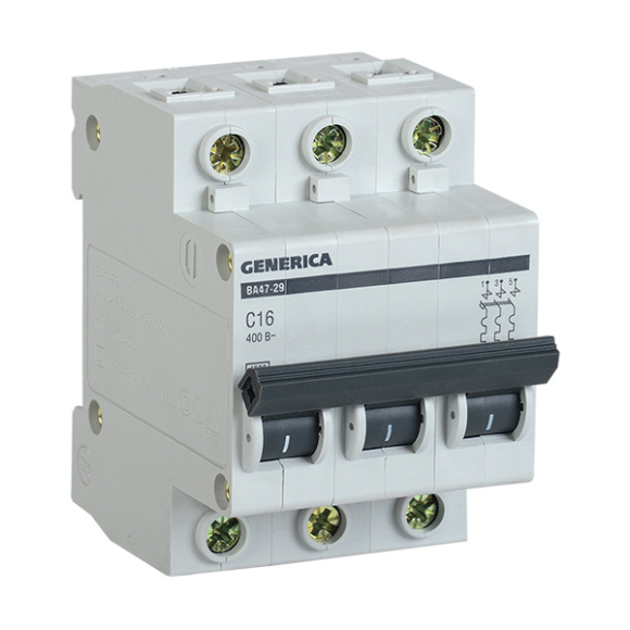 Автоматический выключатель Generica ВА47-29 (MVA25-3-016-C) 16 А