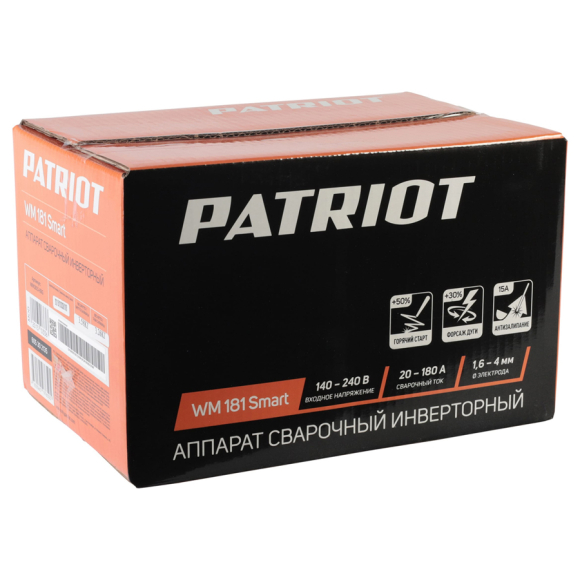 Сварочный инвертор Patriot WM 181 Smart (MMA 180301549)