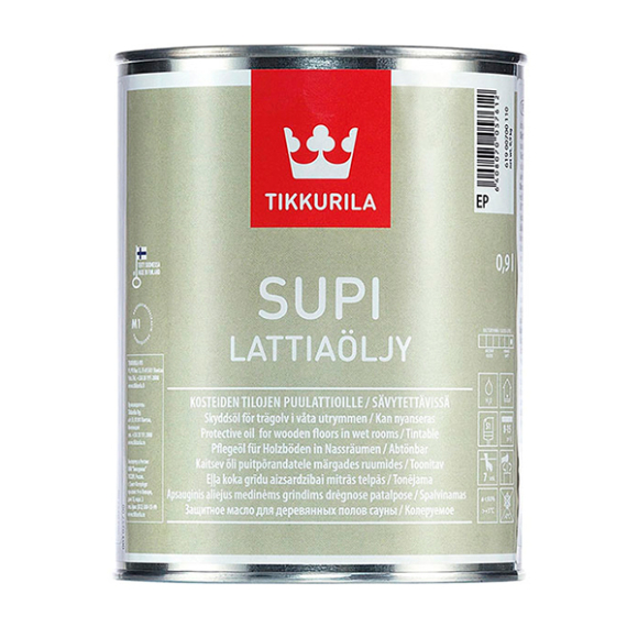 Масло для дерева Tikkurila Supi Lattiaolju 0,9 л (прозрачный)
