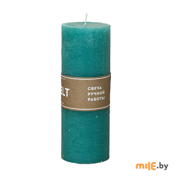 Свеча-столбик Melt декоративная (20x7,5 см) бирюзовая