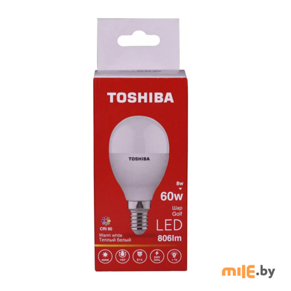 Лампа светодиодная Toshiba Golf CRI80 ND 8W E14 3000K