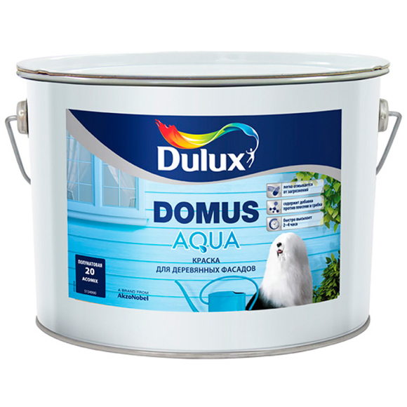 Краска Dulux Domus Aqua 10 л белая BW