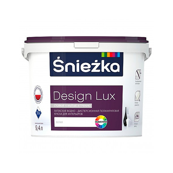 Краска под колеровку водно-дисперсионная Sniezka Sniezka Design Lux матовая 9,4 л (белый)