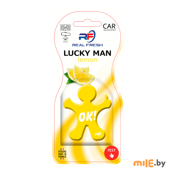 Ароматизатор на полимерной основе для автомобиля Real Fresh Lucky man Lemon