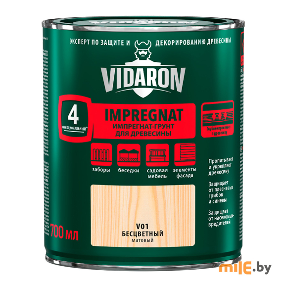 Пропитка для дерева Vidaron Impregnat V01 матовая 0,7 л (прозрачный)