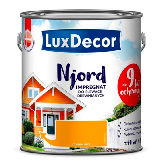 Краска-антисептик для дерева LuxDecor Njord Текущая лава 5 л