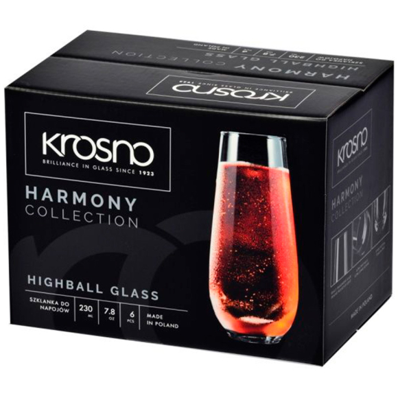 Набор стаканов Krosno Harmony 230 мл (6 шт.)