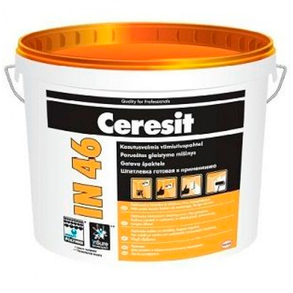 Шпатлевка Ceresit IN46 полимерная для внутренней отделки 15 кг