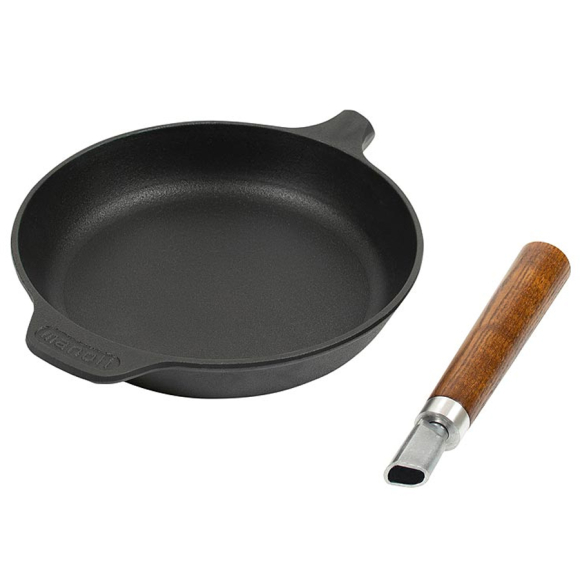 Сковорода чугунная Manoli с быстро съемной деревянной ручкой (С26-02) 26 см