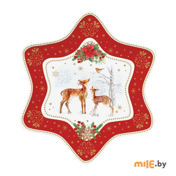 Блюдо фарфоровое Easy Life Звезда Christmas Melody R1484#CMEL