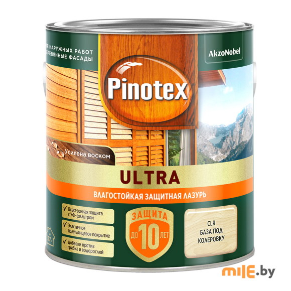 Влагостойкая лазурь Pinotex Ultra CLR база под колеровку (5803609) 2,5 л