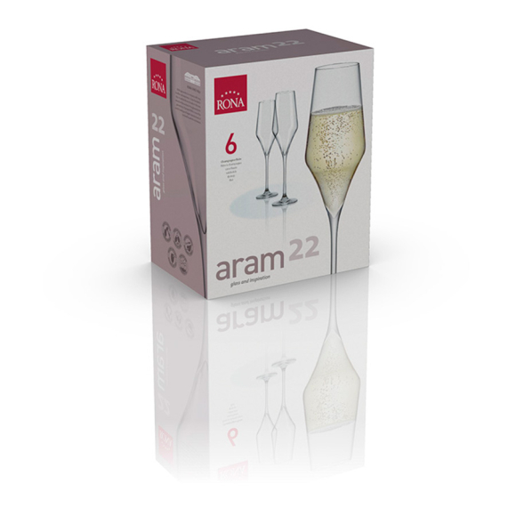Набор бокалов для шампанского Rona Aram 6508 6 шт. 220 мл