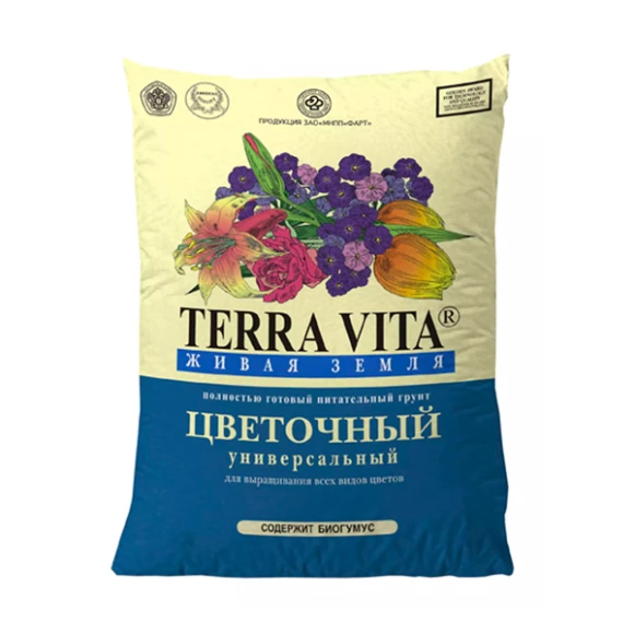 Грунт Terra Vita Живая Земля Цветочный 50 л